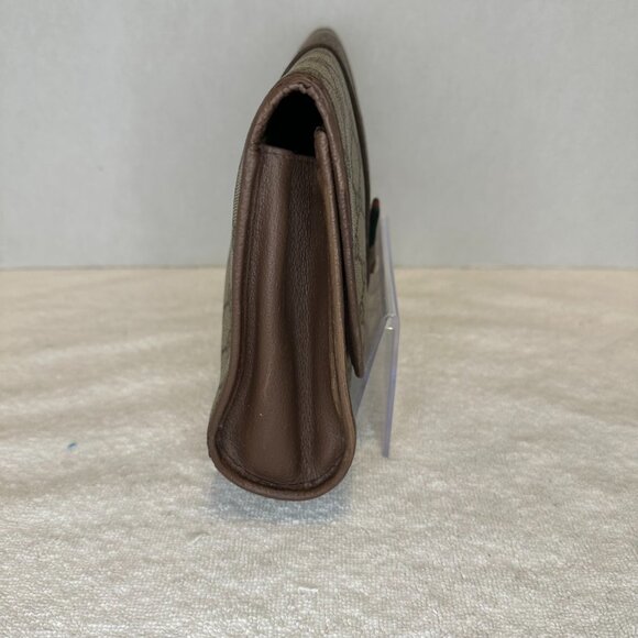 Gucci Clutch GG Supreme Web Sherry Line Clutch Bag PVC Beige Gold - Picture 4 of 10